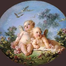 Схема вышивки «Ангелочки. Фрагонар Жан Оноре»