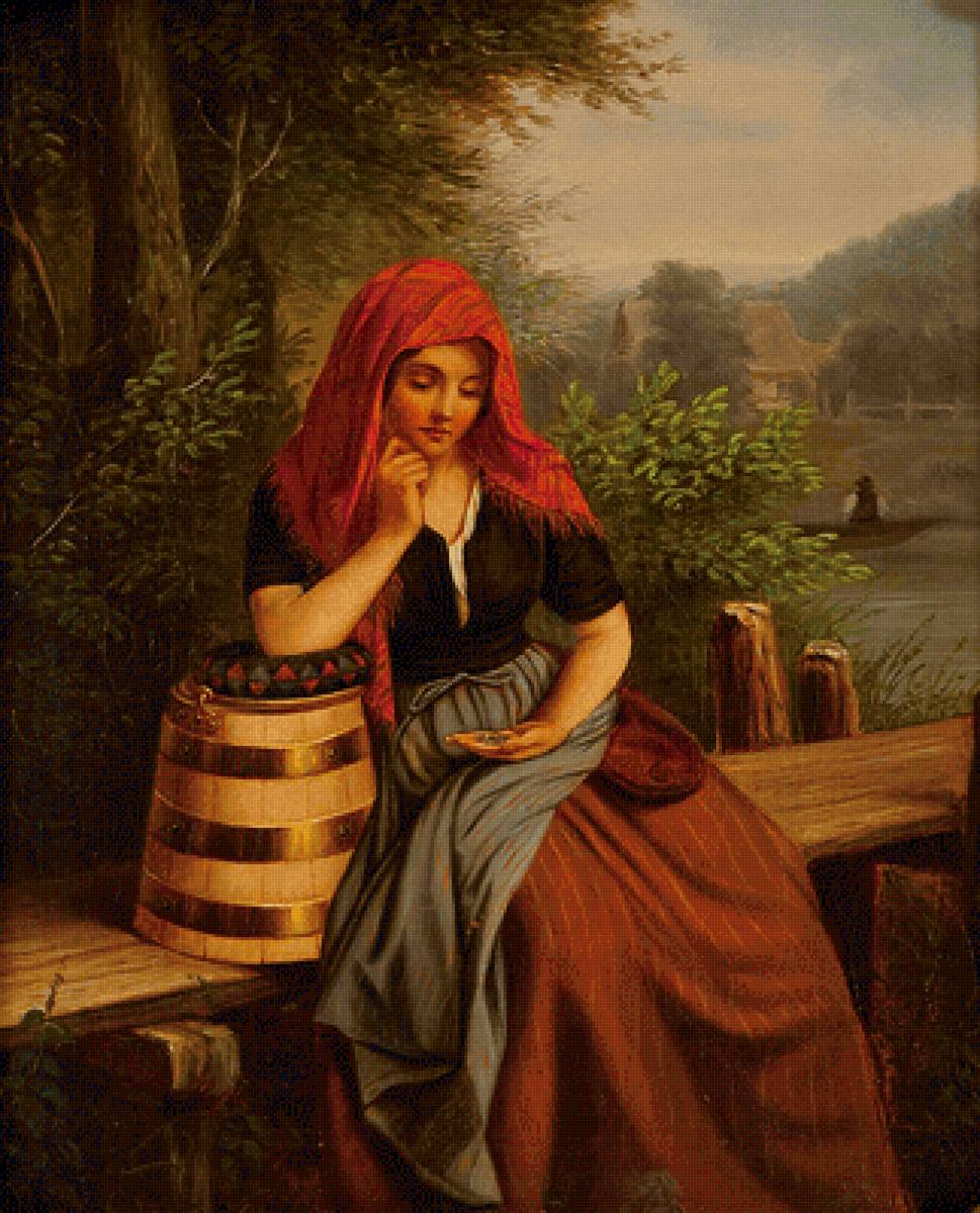 Georg Flegel . Крестьянка - портрет, девушка, живопись, 17 век - предпросмотр