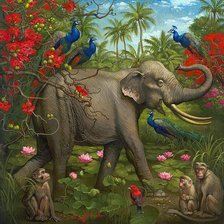 Схема вышивки «джунгли»