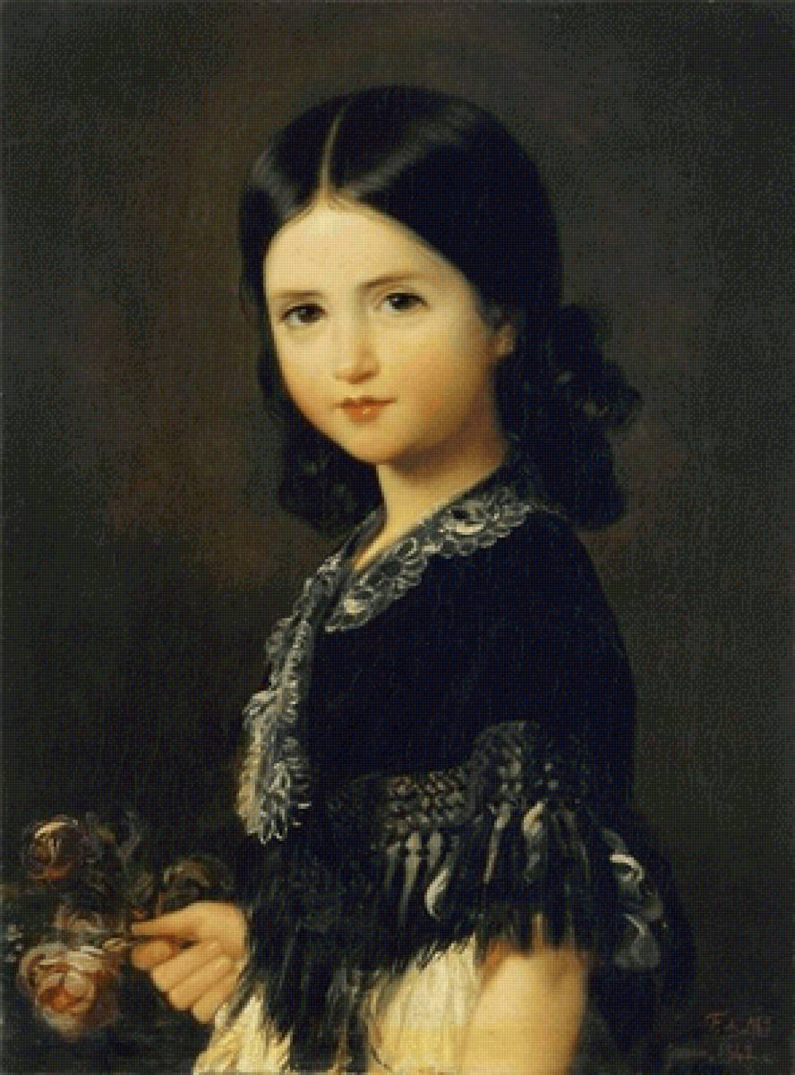 Федерико де Мадрасо. Портрет Беатрис Барба - 19 век, девушка, живопись, портрет - предпросмотр
