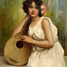 Схема вышивки «William Arthur Breakspeare. Девушка с лютней»