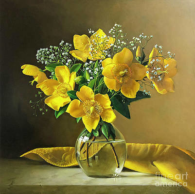 Золотая печать природы - натюрморт, желтые цветы, осень, питер вагеманс - оригинал