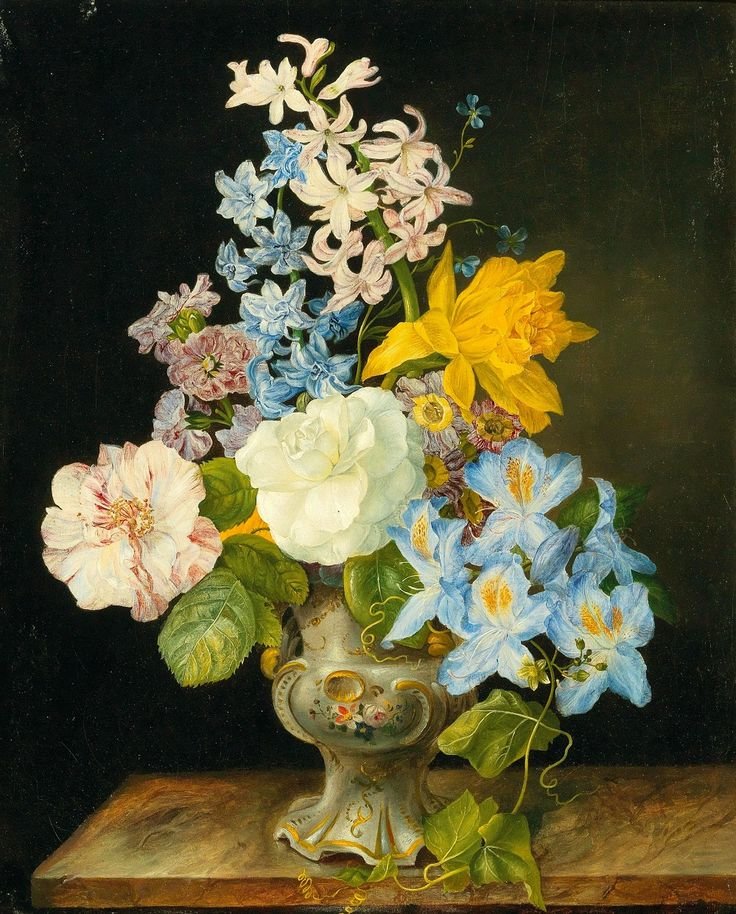 Франц Ксавер Петтер. Букет в вазе - ваза, натюрморт, живопись, цветы - оригинал