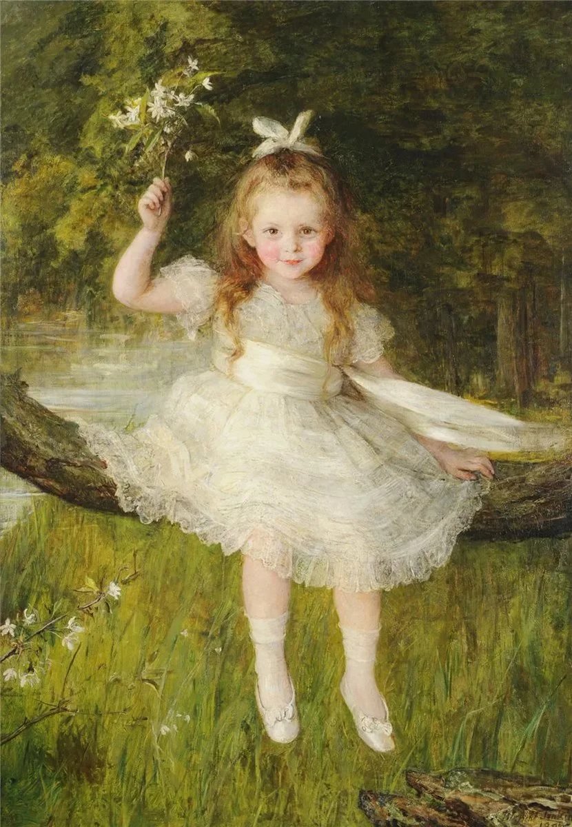 Портрет девочки. Miss Blanche Jenkins - девочка, живопись, 19 век, портрет - оригинал