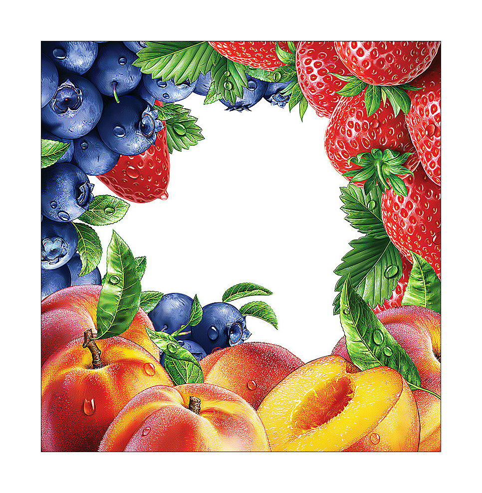 Фрукты-ягоды. - персики, ягоды, фрукты, черника, клубника - оригинал
