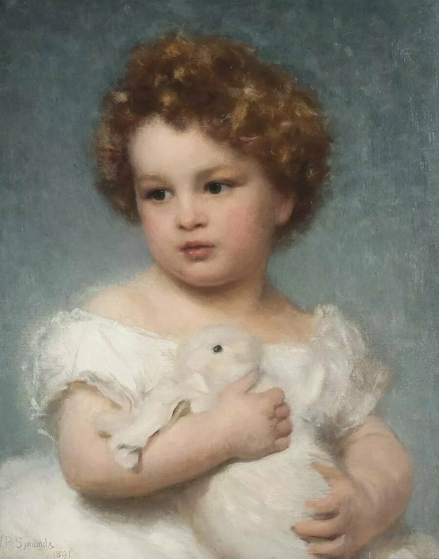Девочка с кроликом. William Robert Symonds - портрет, 19 век, живопись, кролик, девочка - оригинал
