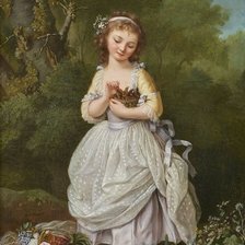 Оригинал схемы вышивки «Marie Elisabeth Lemoine. Девочка в лесу» (№2132145)