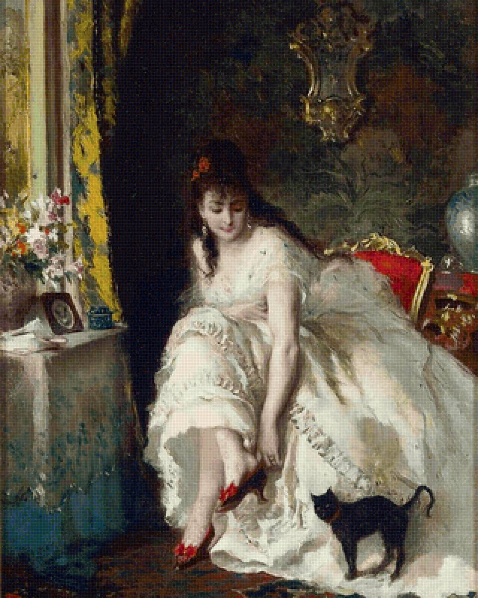 Утро. Lucius Rossi - женщина, девушка, жанровая живопись, портрет, 19 век - предпросмотр