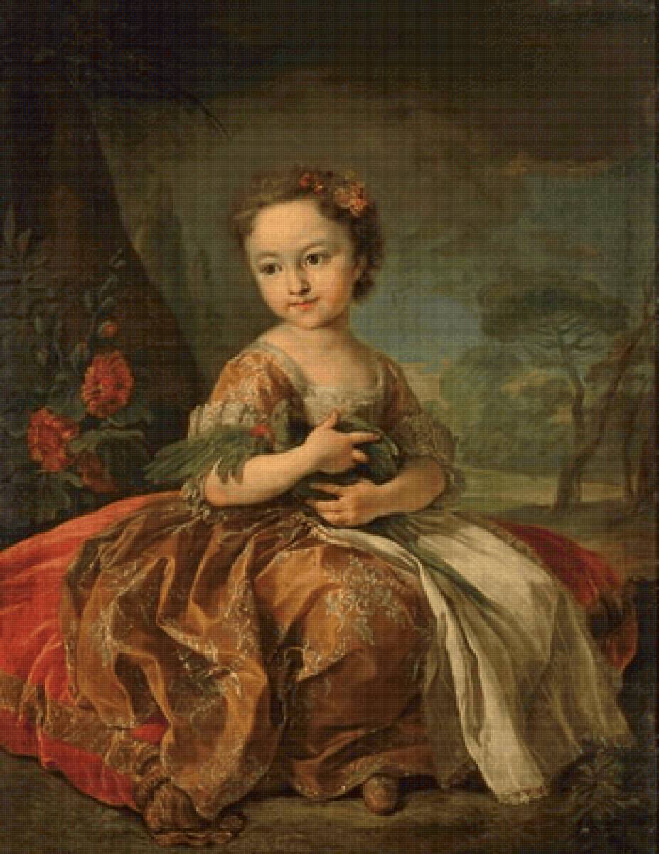 Мария Луиза Габриэлла Савойская. Девочка с попугаем - живопись, 18 век, портрет, попугай, девочка - предпросмотр