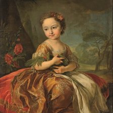 Оригинал схемы вышивки «Мария Луиза Габриэлла Савойская. Девочка с попугаем» (№2132185)