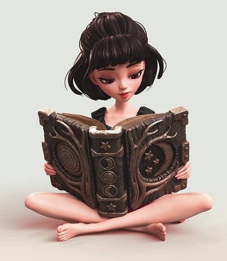 За чтением - девушка, чтение, книги - оригинал