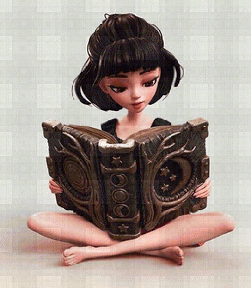 За чтением - чтение, девушка, книги - предпросмотр