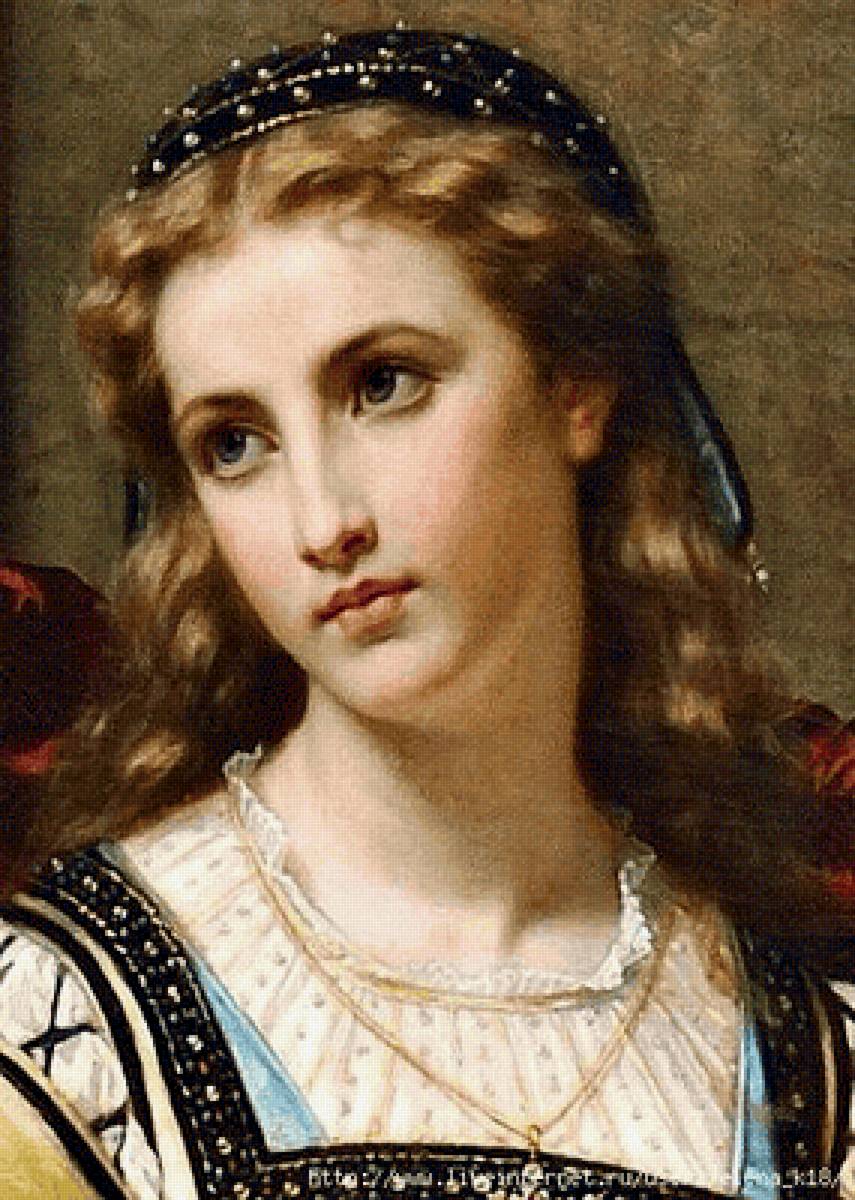 Hugues Merle. Джульетта (деталь) - девушка, 19 век, живопись - предпросмотр