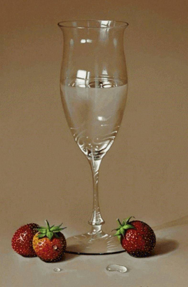 Шампанское с клубникой - вино, шампанское, натюрморт, клубника - предпросмотр