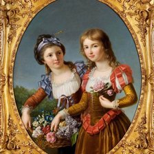 Оригинал схемы вышивки «Две девушки. Marie-Victoire Lemoine» (№2133050)