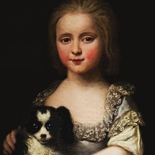 Схема вышивки «Девочка с собачкой. Жозеф Дюкре»
