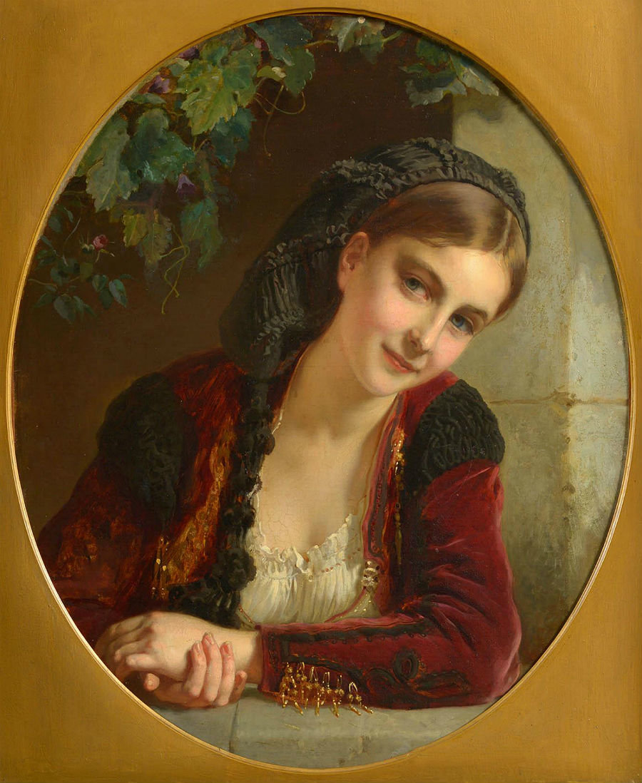 Генри Уильям Шлезингер. Портрет девушки - 19 век, живопись, портрет, девушка - оригинал