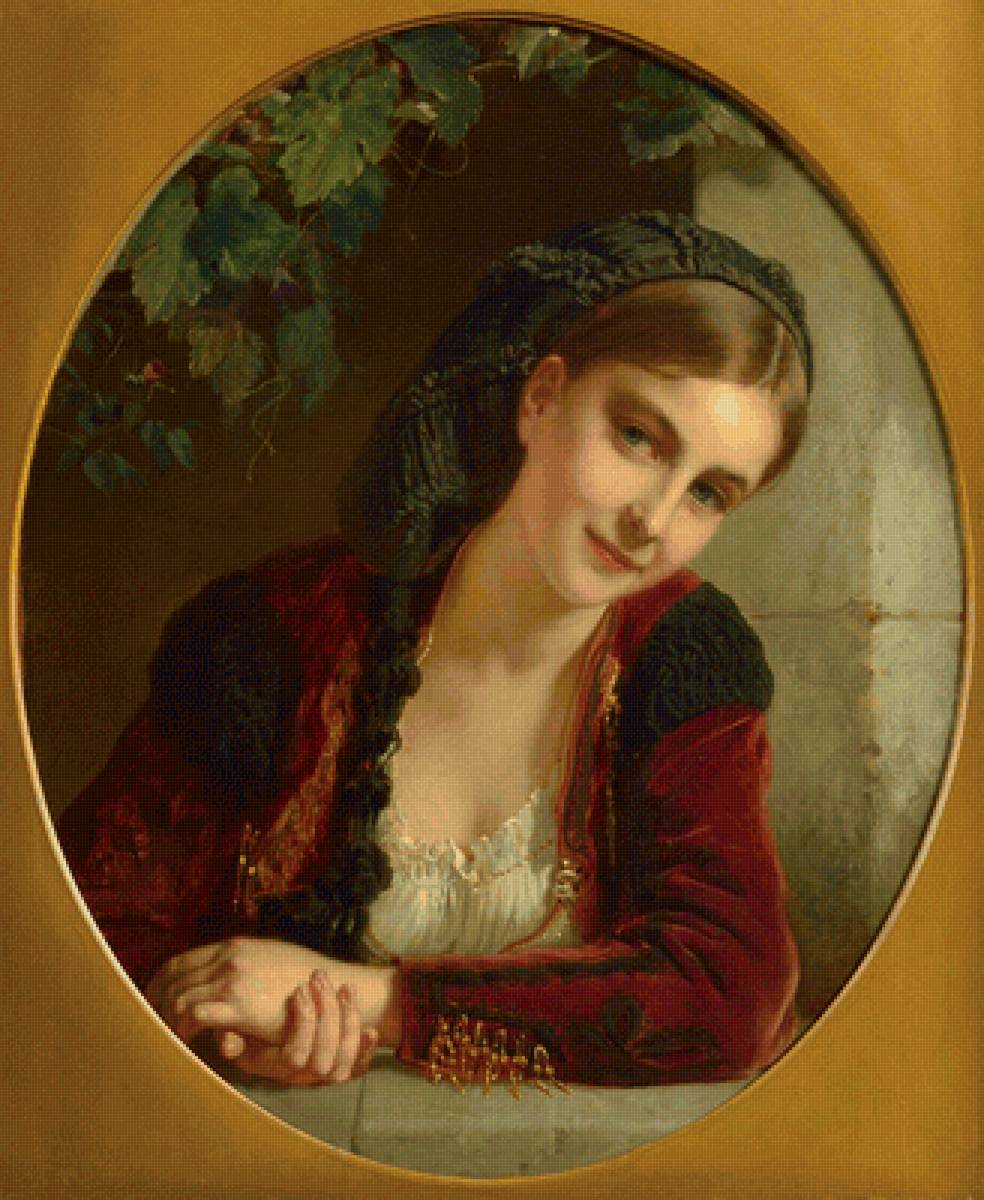 Генри Уильям Шлезингер. Портрет девушки - девушка, 19 век, портрет, живопись - предпросмотр