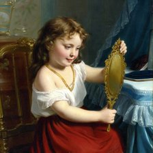 Схема вышивки «Девочка с зеркалом. Fritz Zuber-Buhler»