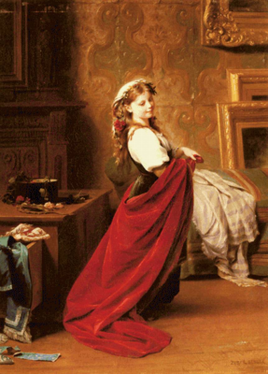 Фриц Цубер-Бюлер. Портрет девушки - 19 век, портрет, девушка, живопись - предпросмотр