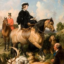 Схема вышивки «Королева Виктория на охоте»