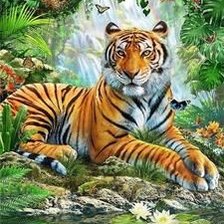 Схема вышивки «Tigre, na selva.»