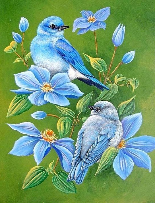 №2133703 - цветы, птички - оригинал