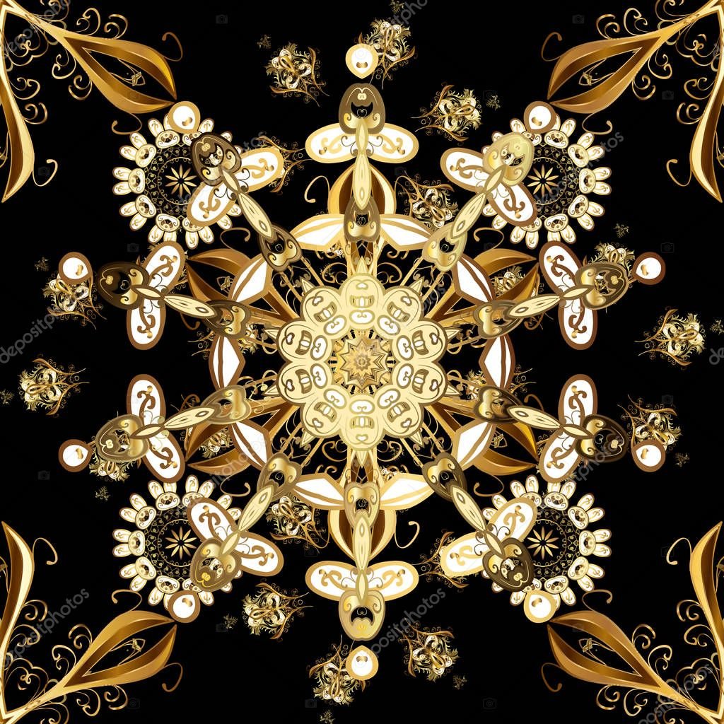 орнамент на черном - орнамент восток золото обложка подушка - оригинал