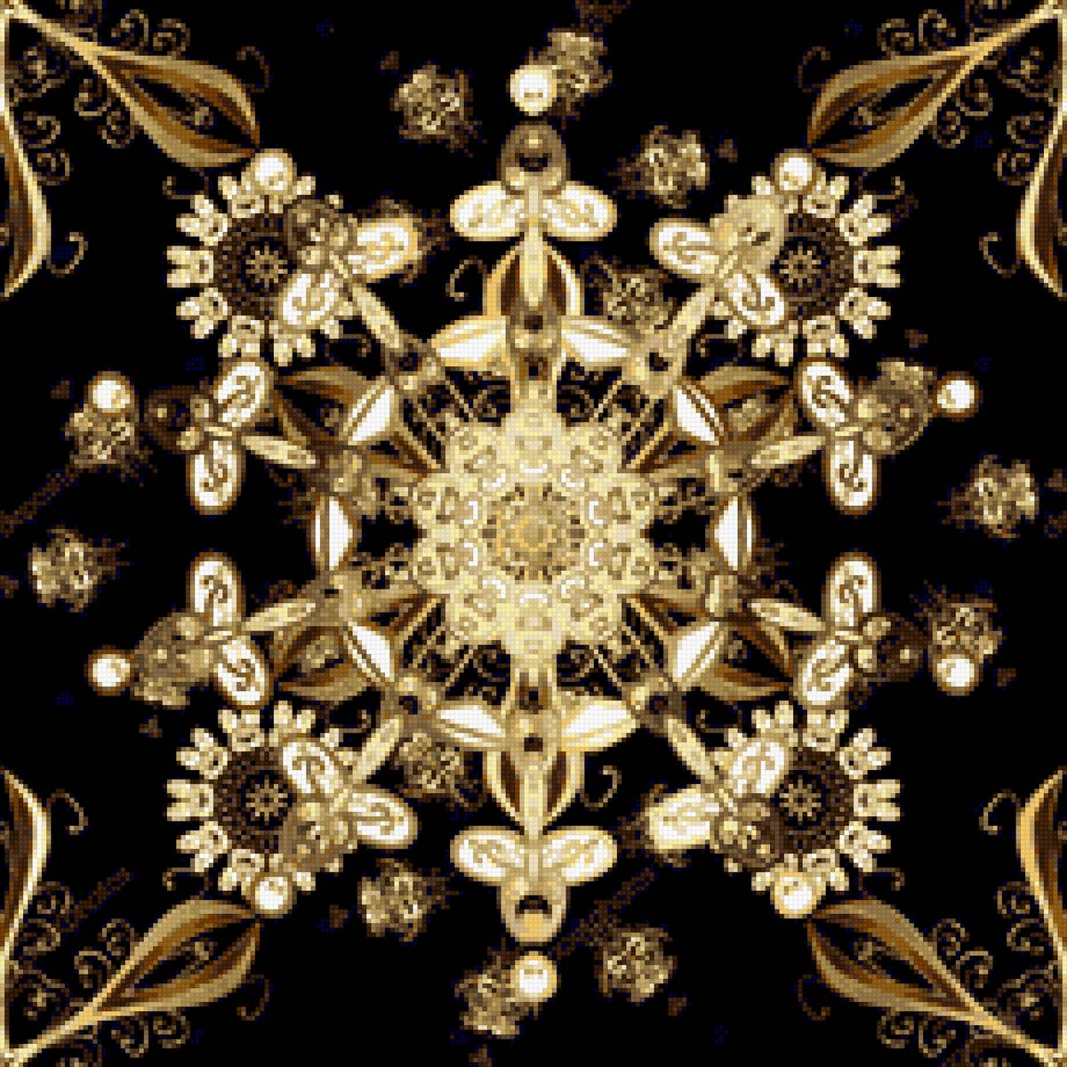 орнамент на черном - орнамент восток золото обложка подушка - предпросмотр