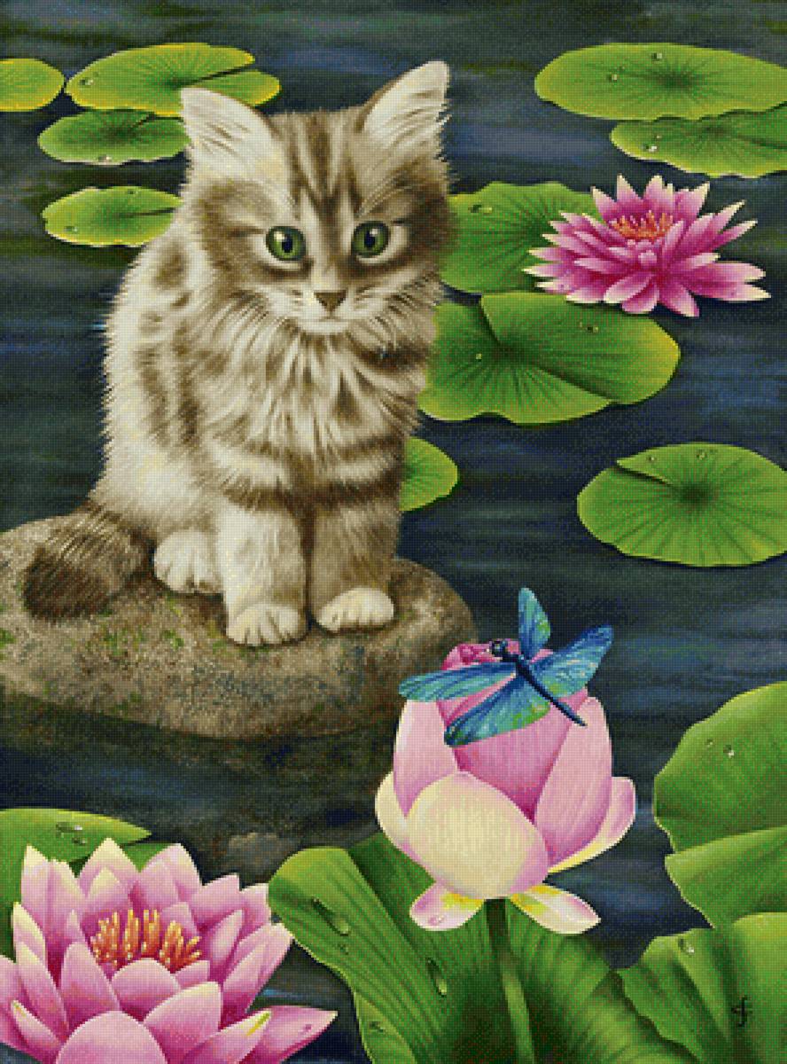 №2134877 - кот, кувшинки - предпросмотр