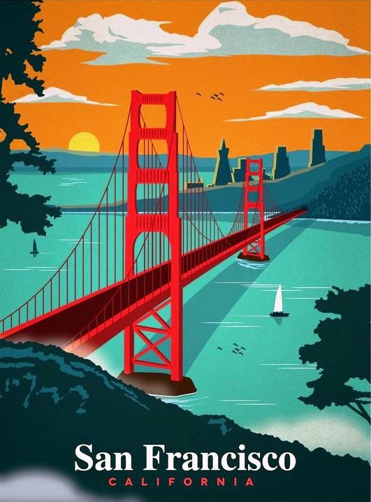 Сан-Франциско - город, мост - оригинал