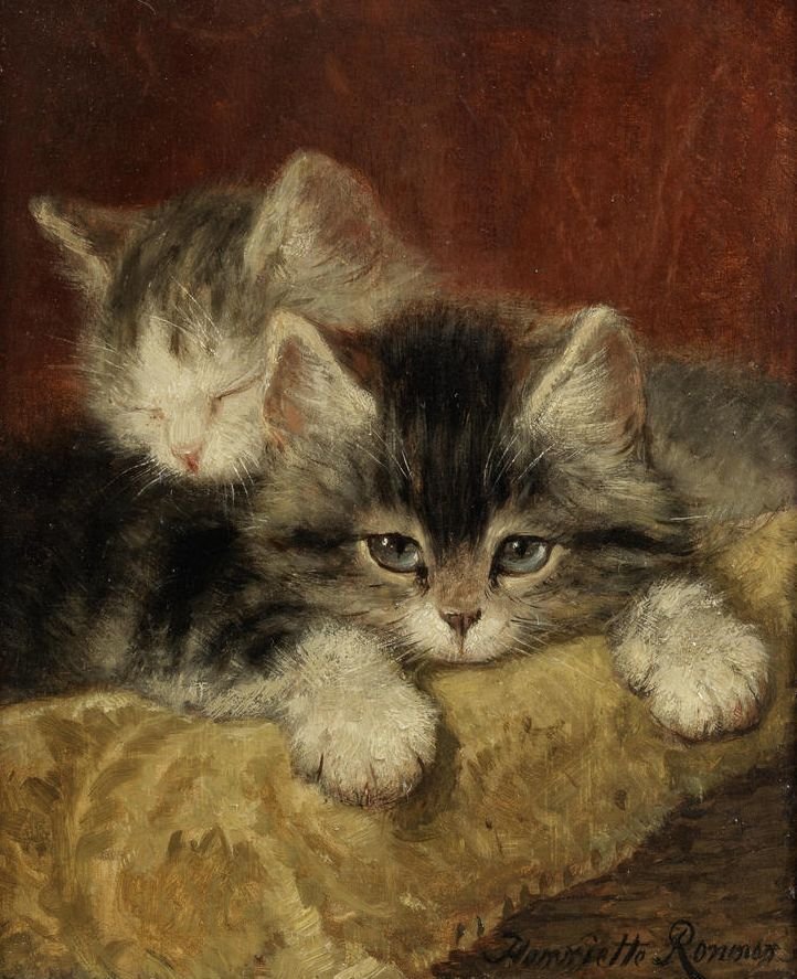 Котята. Генриетта Роннер Книп - котенок, живопись - оригинал