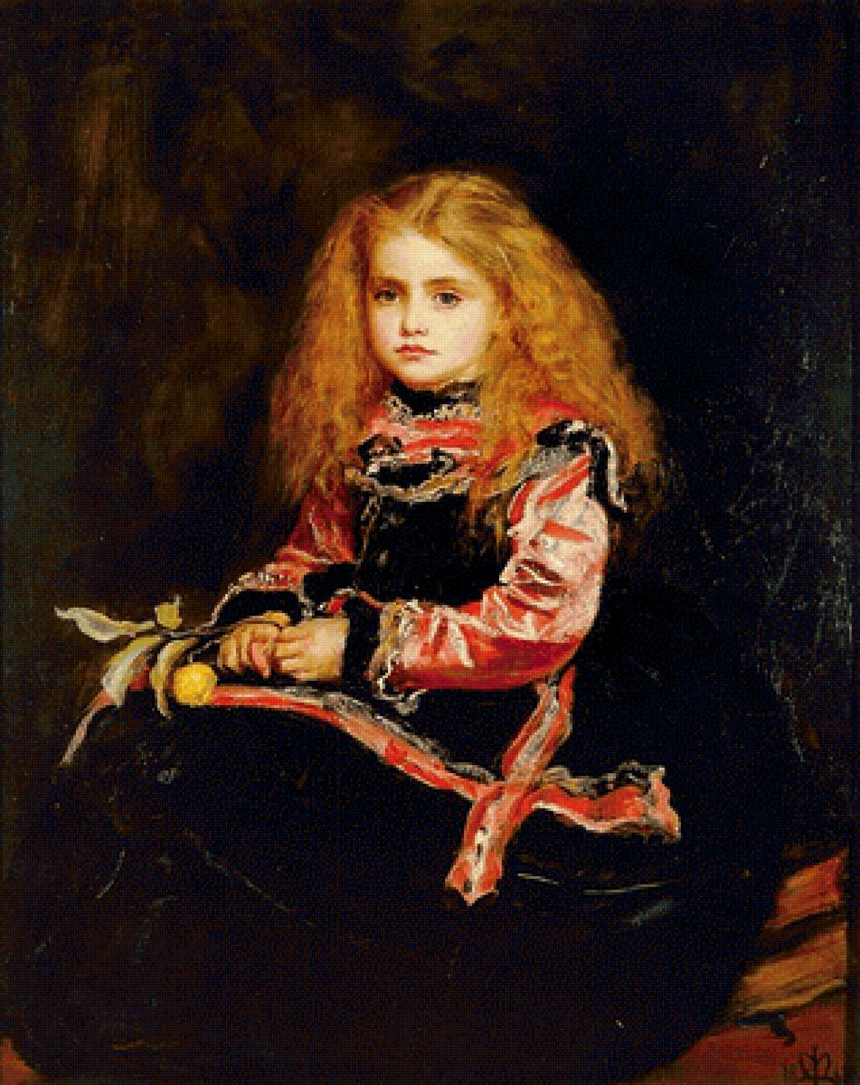 Портрет девочки. John Everett Millais - живопись, 19 век, портрет, девочка - предпросмотр