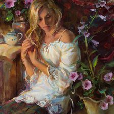 Схема вышивки «Девушка»