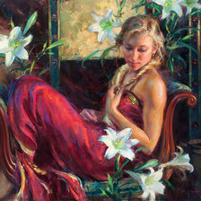 Схема вышивки «Девушка»