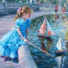 Girl with boats