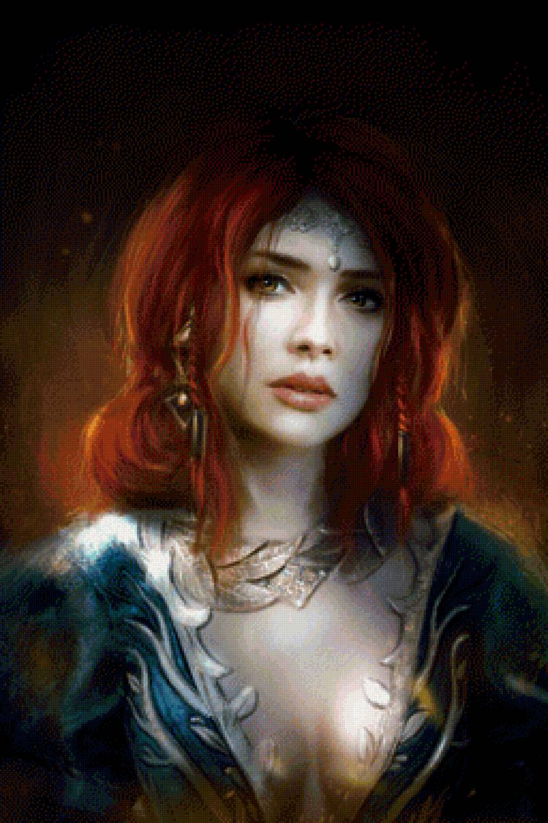 Трисс Мериголд - девушка, ведьмак, рыжая - предпросмотр