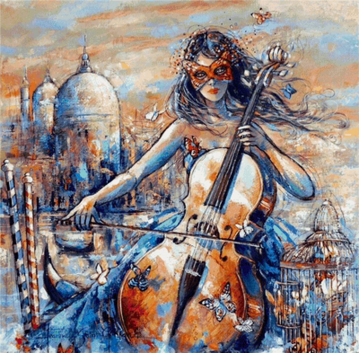 Музыка - венеция, музыка, девушка - предпросмотр