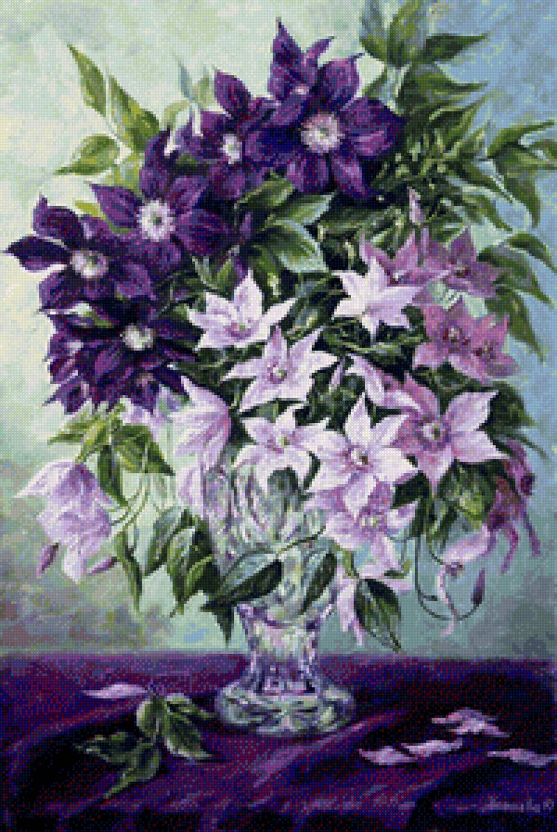 Клематисы - цветы - предпросмотр