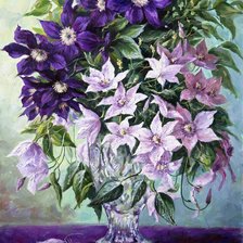 Схема вышивки «Клематисы»