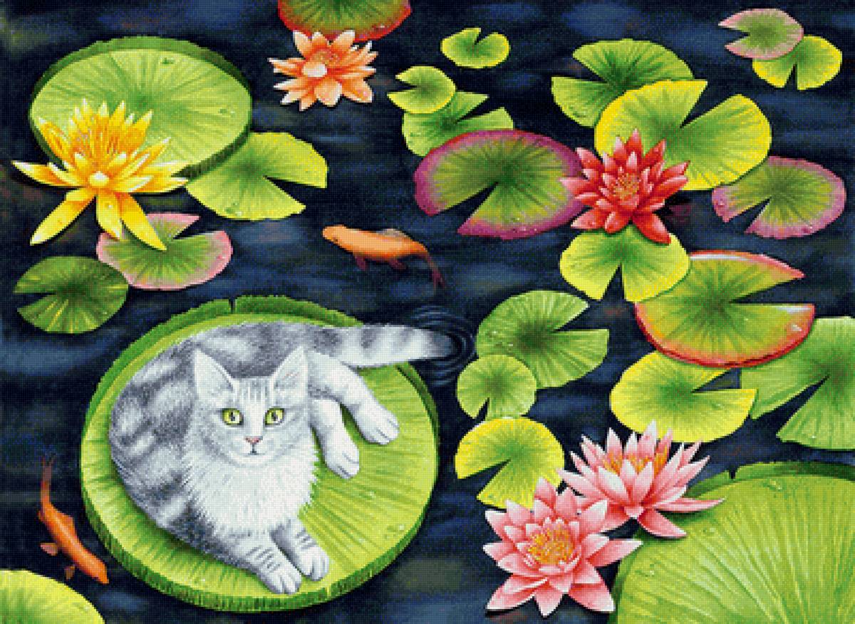 №2136997 - коа, кот, лилии - предпросмотр