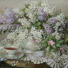 Схема вышивки «букет сирени»