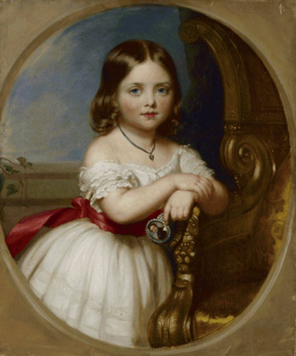 John Lucas. Принцесса Виктория - девочка, живопись, портрет, 19 век - предпросмотр