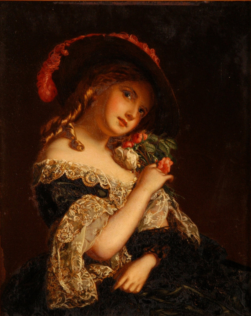 Уильям Пауэлл Фрайт. Дама в шляпе - женщина, портрет, живопись, дама, девушка, 19 век - оригинал