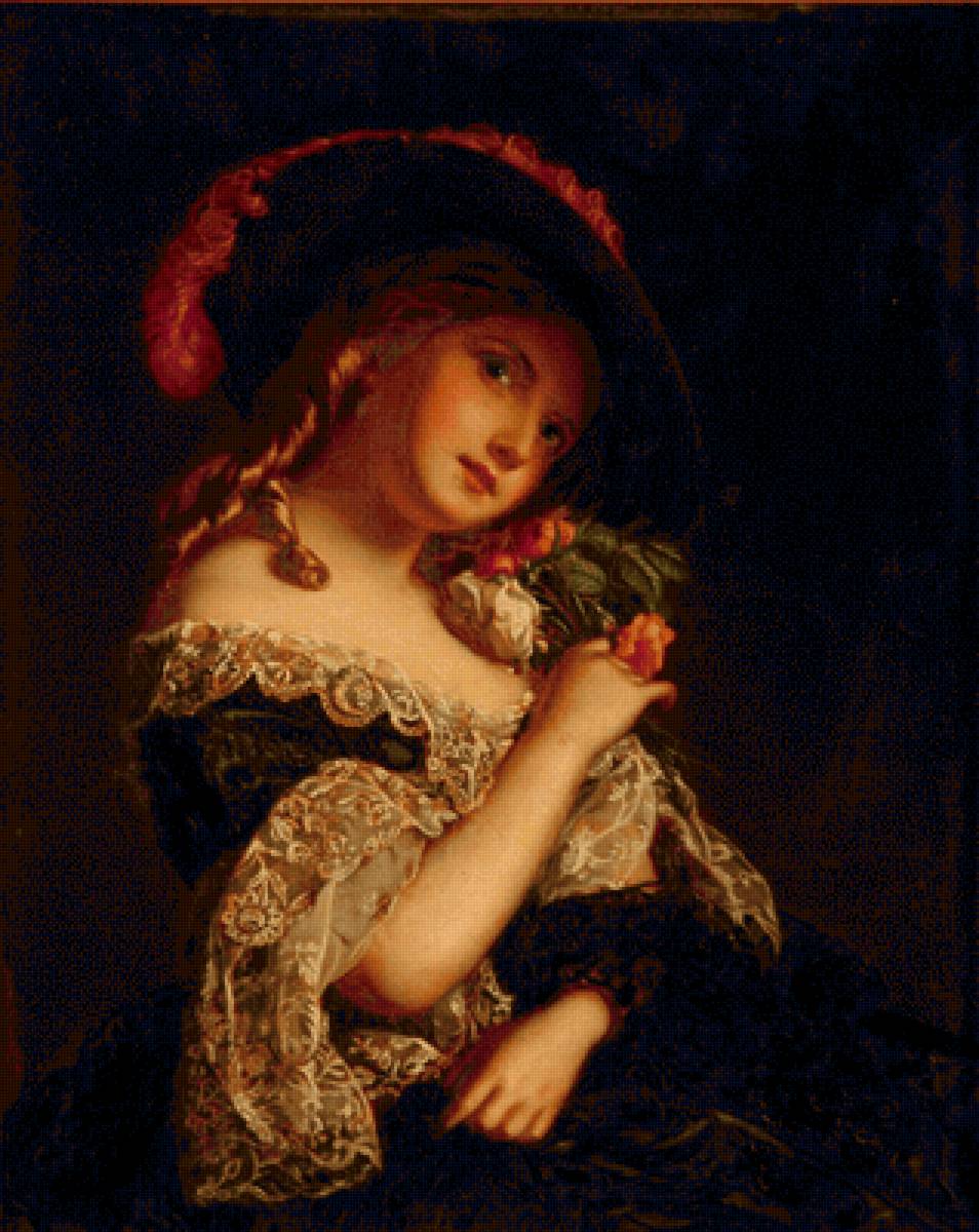 Уильям Пауэлл Фрайт. Дама в шляпе - женщина, портрет, девушка, 19 век, живопись, дама - предпросмотр