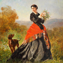 Схема вышивки «Wilhelm Menzler Casel. Девушка с собакой»