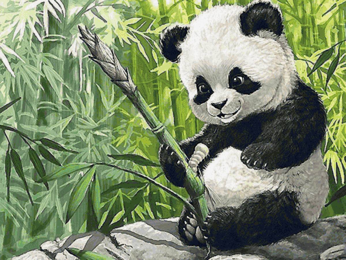 панда - панда, эвкалипт, гусеница - предпросмотр