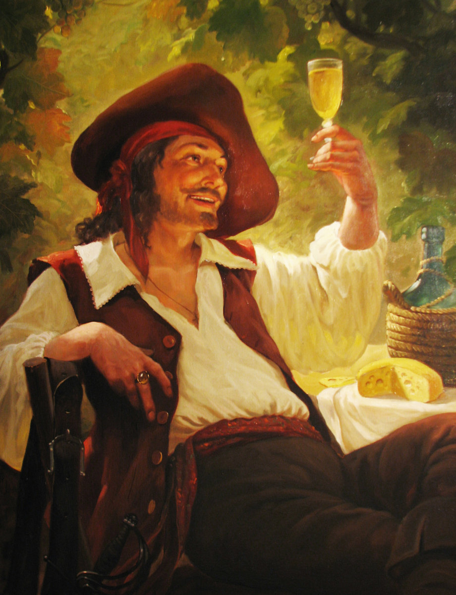 Бокал  вина,  по  картине  Андрея  Шишкина - оригинал