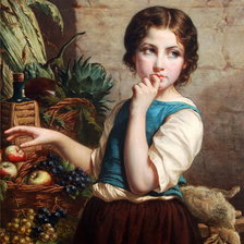 Оригинал схемы вышивки «Девочка с корзиной фруктов. Auguste Charpentier» (№2138931)