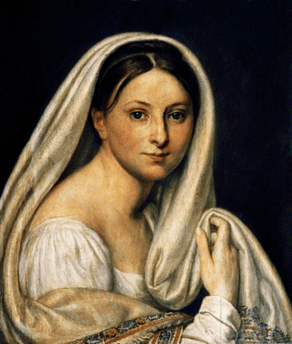 Женский портрет. Варнек Александр Григорьевич - живопись, портрет, 19 век, женщина, девушка - предпросмотр